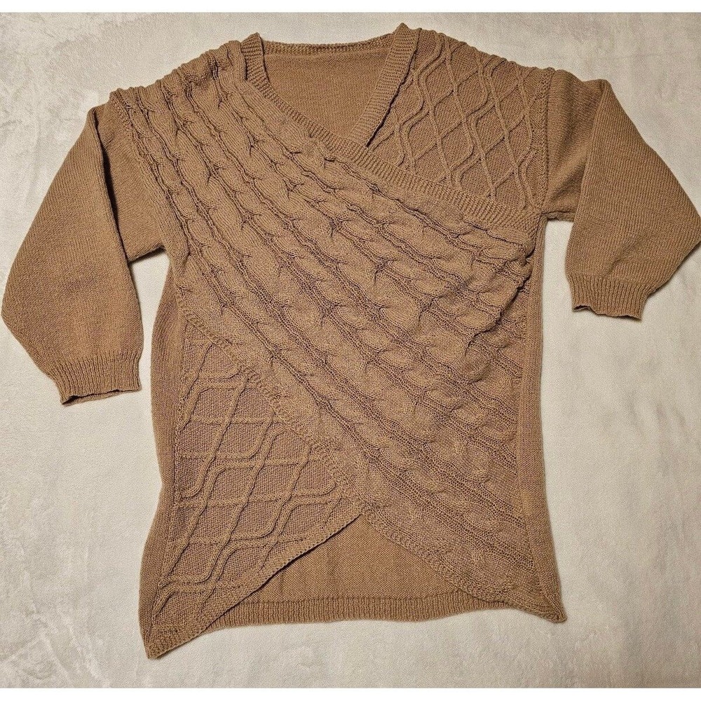 Stylish Boho Cross Front Sweater XL 100% Polyester